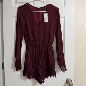 Maroon Lace Romper
